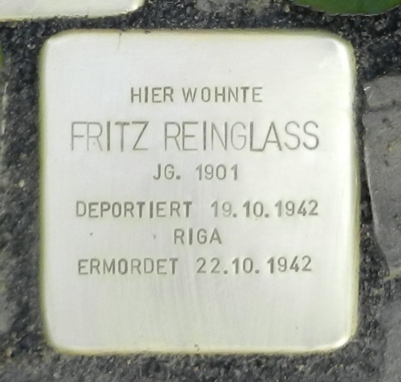 Stolperstein für Fritz Reinglass © Initiative Spandau