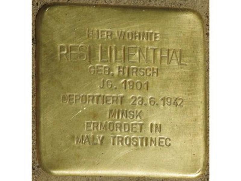 Stolperstein Resi Lilienthal, Foto: H.J. Hupka