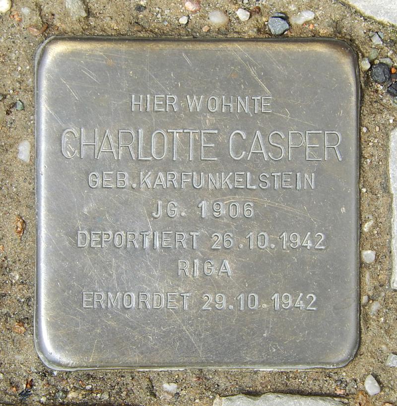 Stolperstein für Charlotte Casper