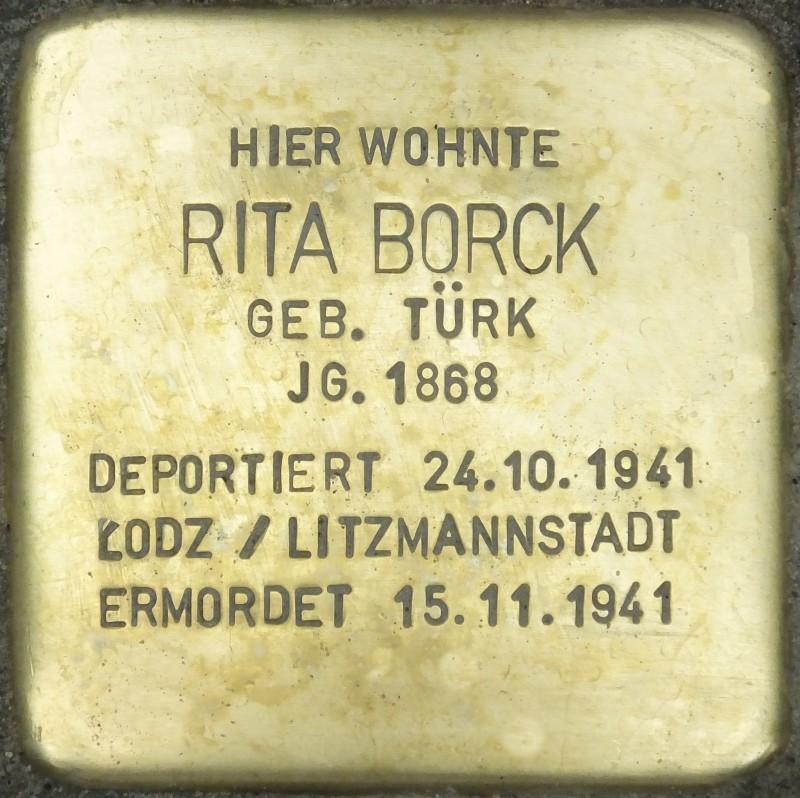 Stolperstein Rita Borck Bild: Stolpersteine-Initiative CW, Hupka