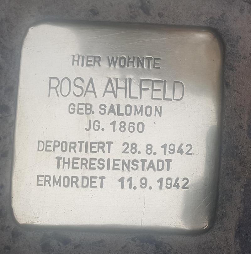 Stolperstein Rosa Ahlfeld, Foto: Initiative Mitte