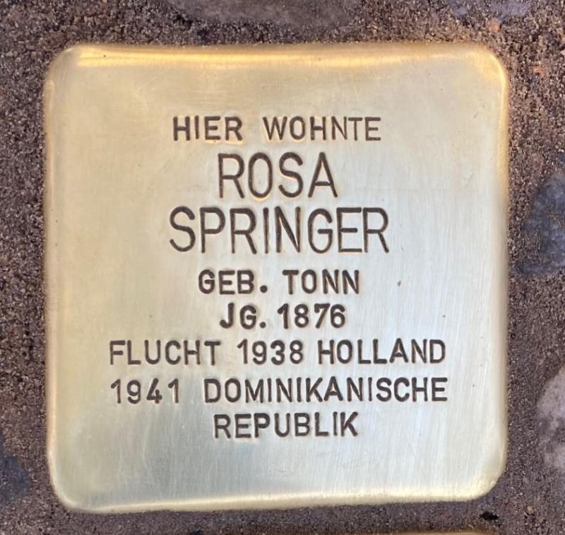 Stolperstein Rosa Springer © Koordinierungsstelle Stolpersteine Berlin