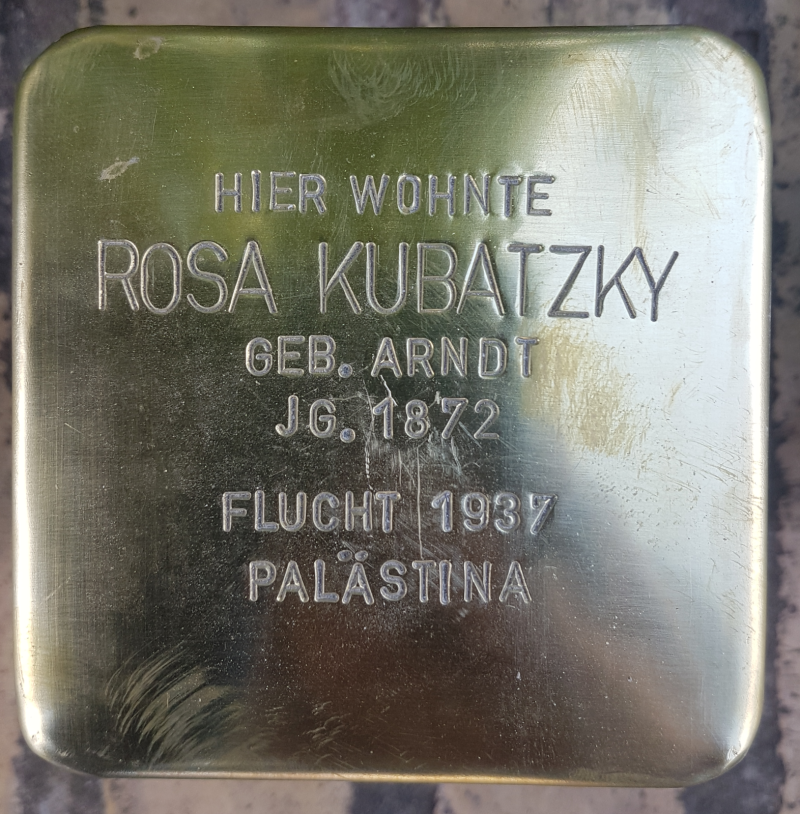Stolperstein Rosa Kubatzky © Initiative