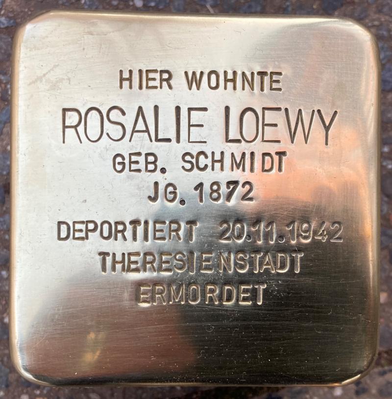 Stolperstein Rosalie Loewy © Koordinierungsstelle Stolpersteine Berlin