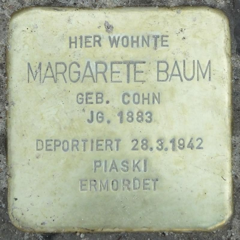 Stolperstein für Margarete Baum