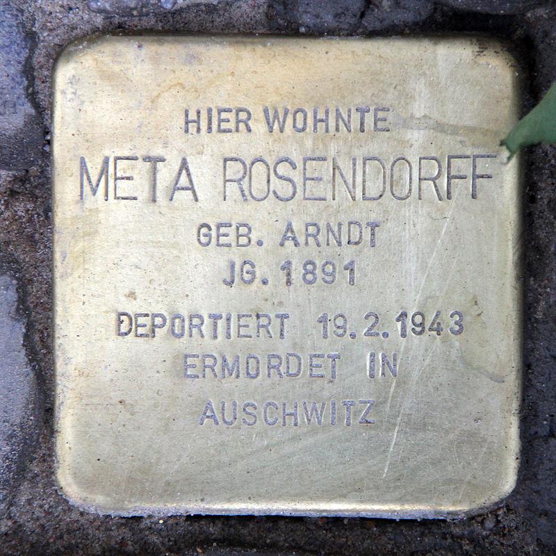 Stolperstein für Meta Rosendorff© OTFW 