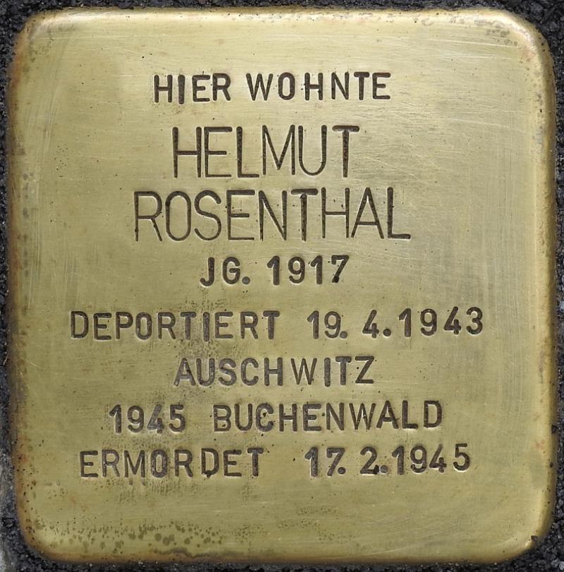 Stolperstein Helmut Rosenthal Bild: Stolpersteine-Initiative CW, Hupka