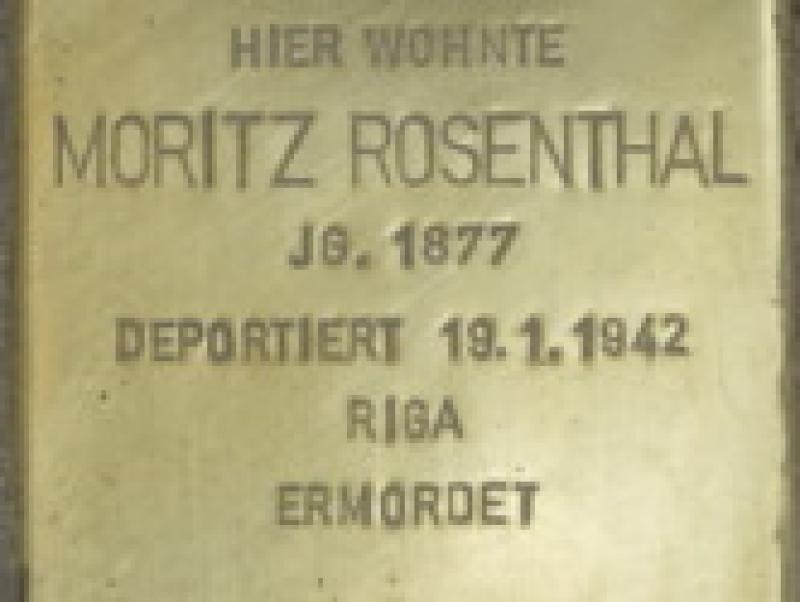 Stolperstein Moritz Rosenthal, 2014 Bild: Stolpersteine-Initiative CW, Hupka