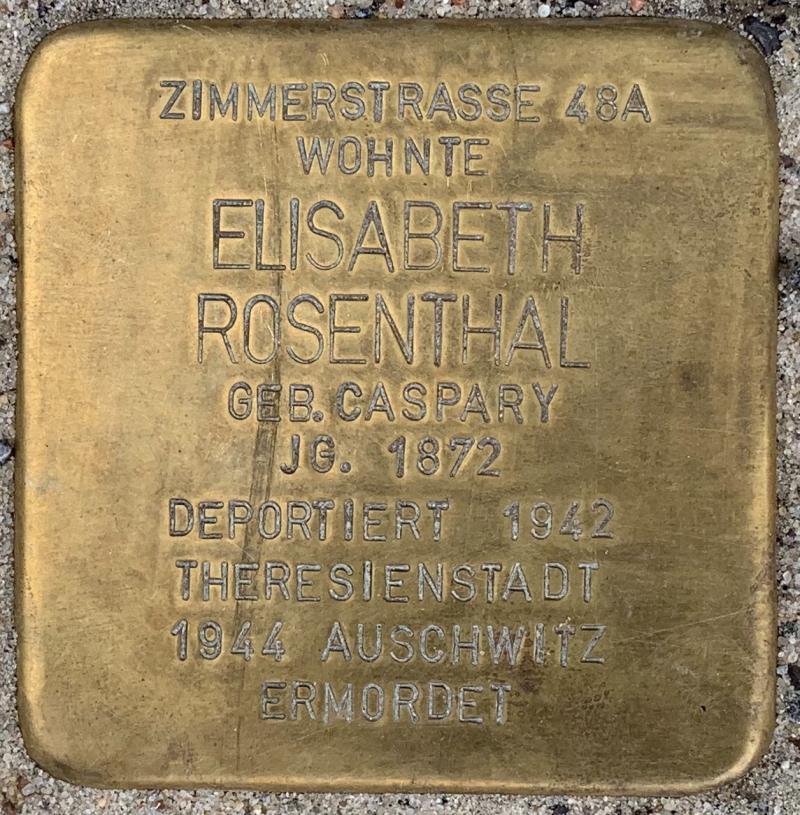 Stolperstein Elisabeth Rosenthal © Hans-Wilhelm Saure