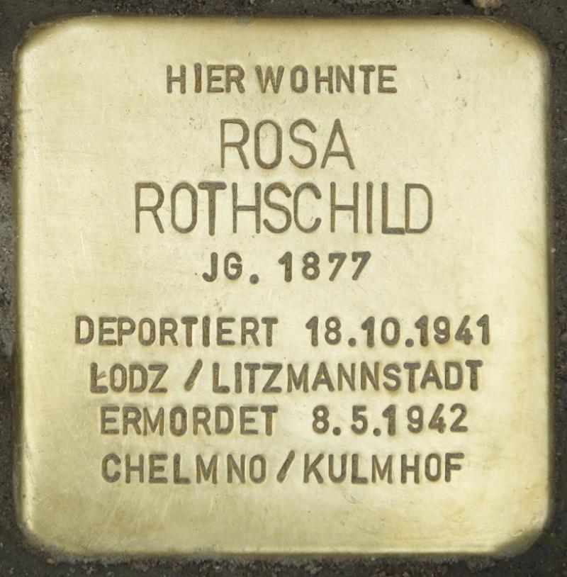 Stolperstein Rosa Rotschild, 2014 Bild: Stolpersteine-Initiative CW, Hupka