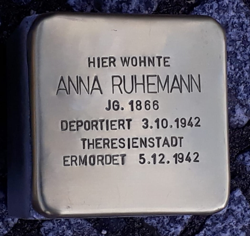 Stolperstein Anna Ruhemann © H. Schlierike