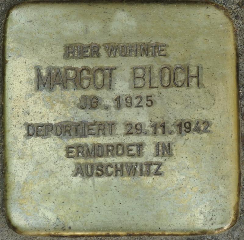 Stolperstein Margot Bloch Bild: Stolpersteine-Initiative CW, Hupka