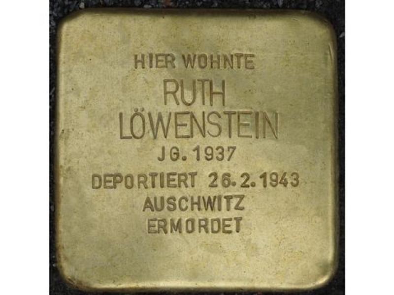 Ruth Löwenstein © Stolpersteininitiative - Hupka