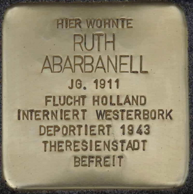 Stolperstein Ruth Abarbanell Bild: Stolpersteine-Initiative CW, Hupka