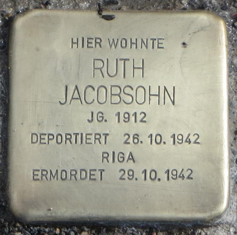 Stolperstein für Ruth Jacobsohn