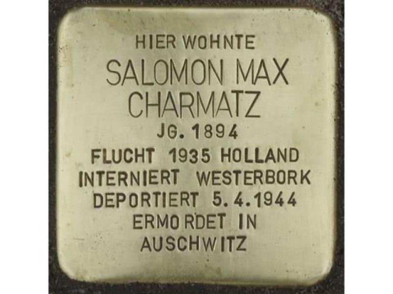 Stolperstein Salomon Max Charmatz © H.J. Hupka