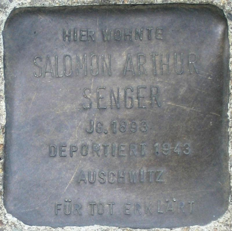 Stolperstein für Salomon Arthur Senger.