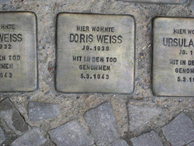 Stolperstein für Doris Weiß. Copyright: MTS