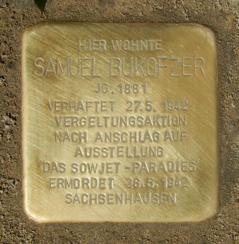 Stolperstein für Samuel Bukofzer