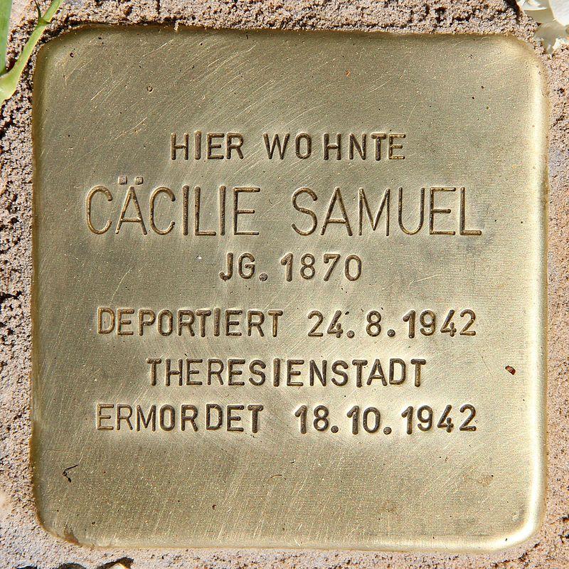 Stolperstein Cäcilie Samuel Bild: OTFW