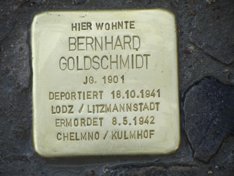 Stolperstein für Bernhard Goldschmidt © Initiative Charlottenburg-Wilmersdorf, April 2013