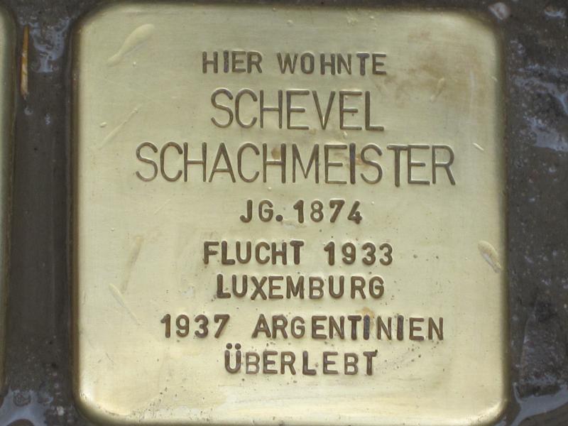Stolperstein für Schevel Schachmeister. Copyright: MTS