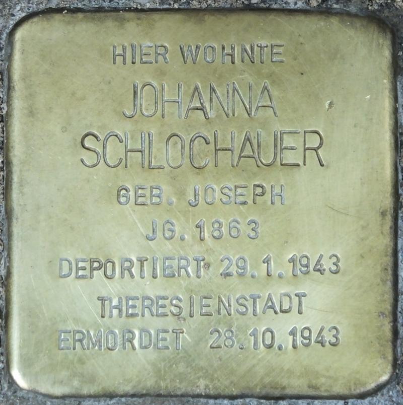 Stolperstein Johanna Schlochauer Bild: H.-J. Hupka