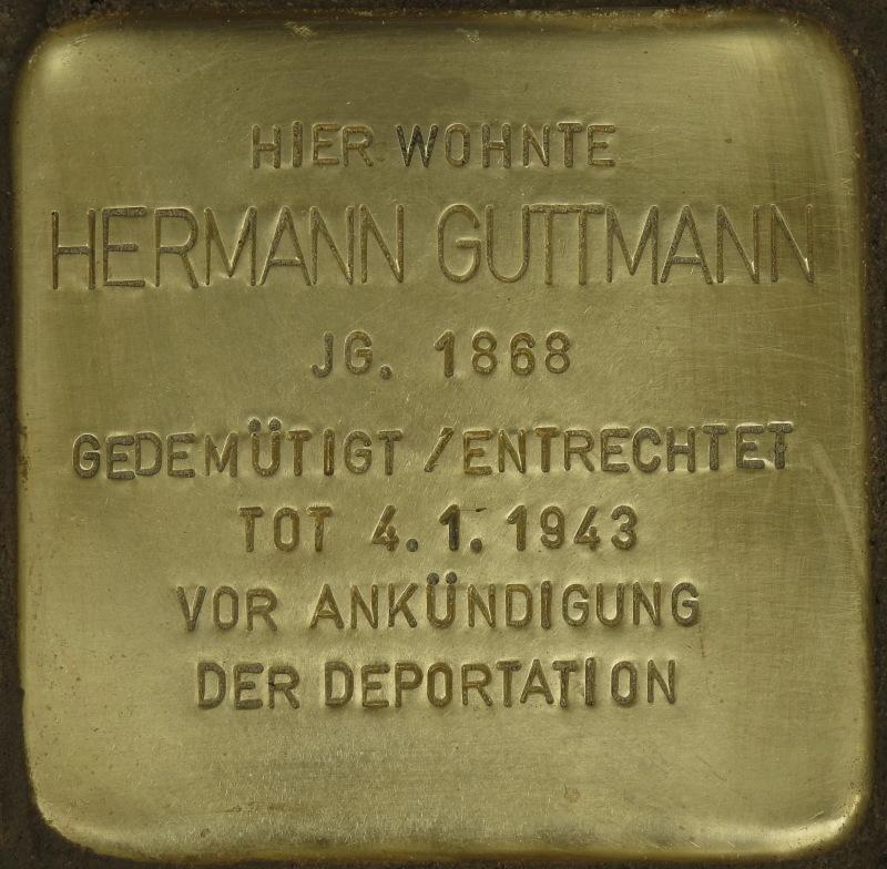Stolperstein Hermann Guttmann Bild: Stolperstein-Initiative CW, Hupka