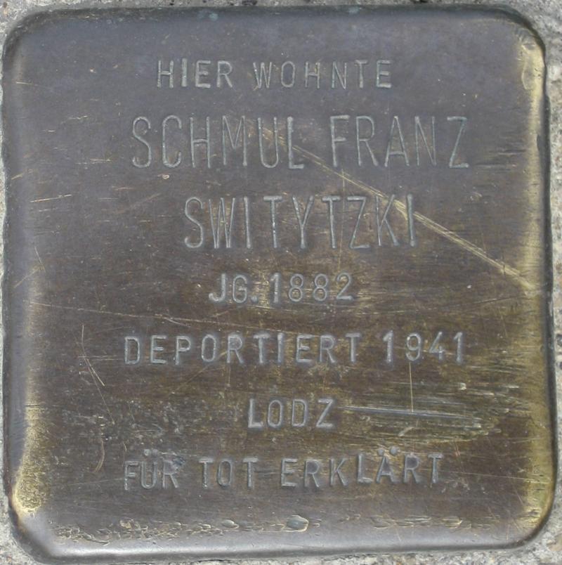 Stolperstein für Schmul Franz Switytzki.