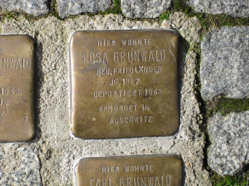 Stolperstein für Rosa Grunwald. Copyright: MTS