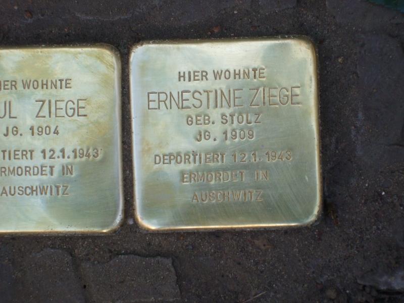Stolperstein für Ernestine Ziege. Copyright: MTS