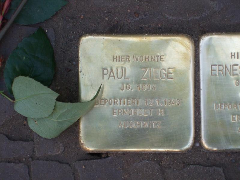 Stolperstein für Paul Ziege. Copyright: MTS