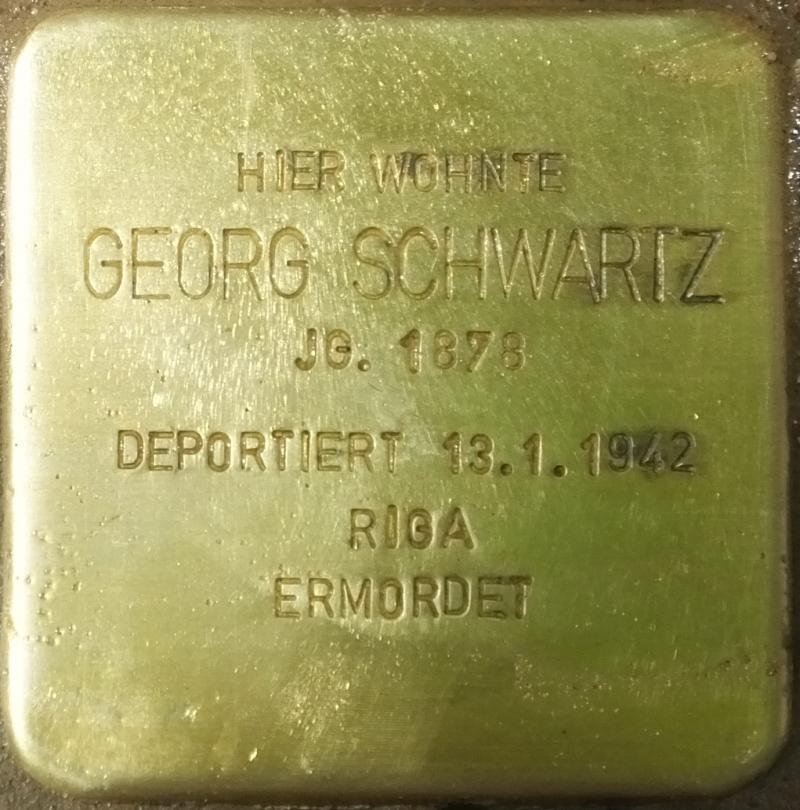 Stolperstein für Georg Schwartz, Foto: CW Hupka, 2015