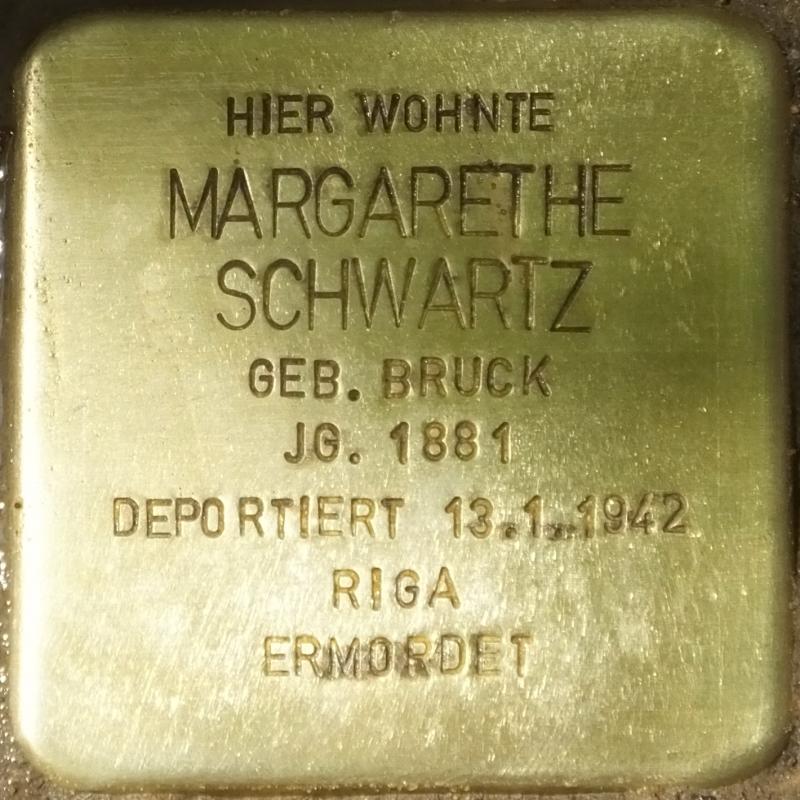 Stolperstein für Margarethe Schwartz, Foto: CW Hupka, 2015
