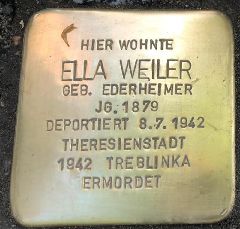 Stolperstein Ella Weiler, geb. Ederheimer © S. Davids
