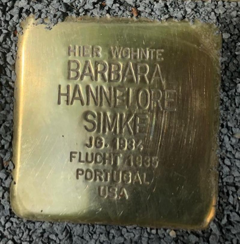 Stolperstein Barbara Hannelore Simke © S. Davids