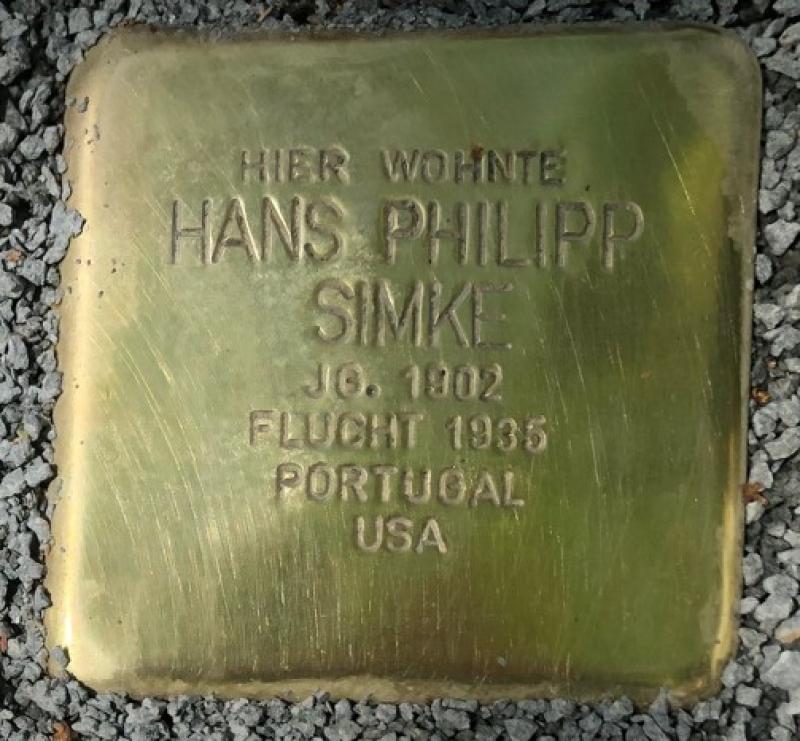 Stolperstein Hans Philipp Simke © S. Davids