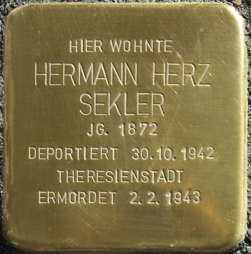 Stolperstein Hermann Herz Sekler Bild: Stolpersteine-Initiative CW, Hupka