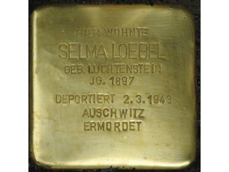 Stolperstein Selma Loebel © Stolpersteininitiative, Hupka