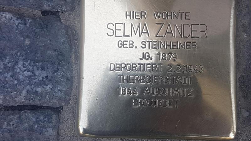 Stolperstein Selma Zander, Foto: Initiative