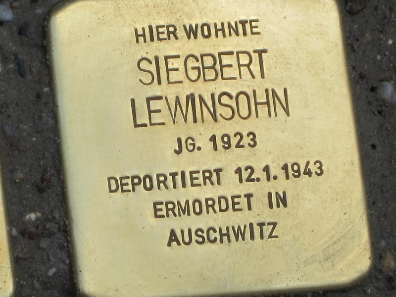 Stolperstein für Siegbert Lewinsohn. Copyright: MTS