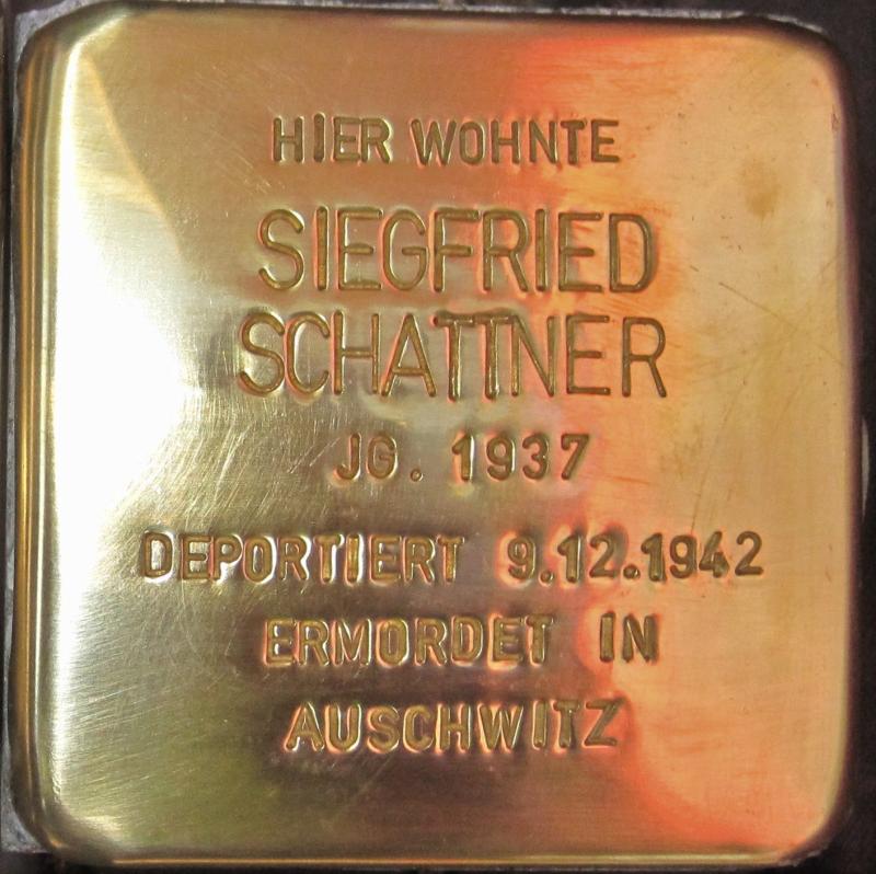Stolperstein für Siegfried Schattner, Foto: Howard Shattner