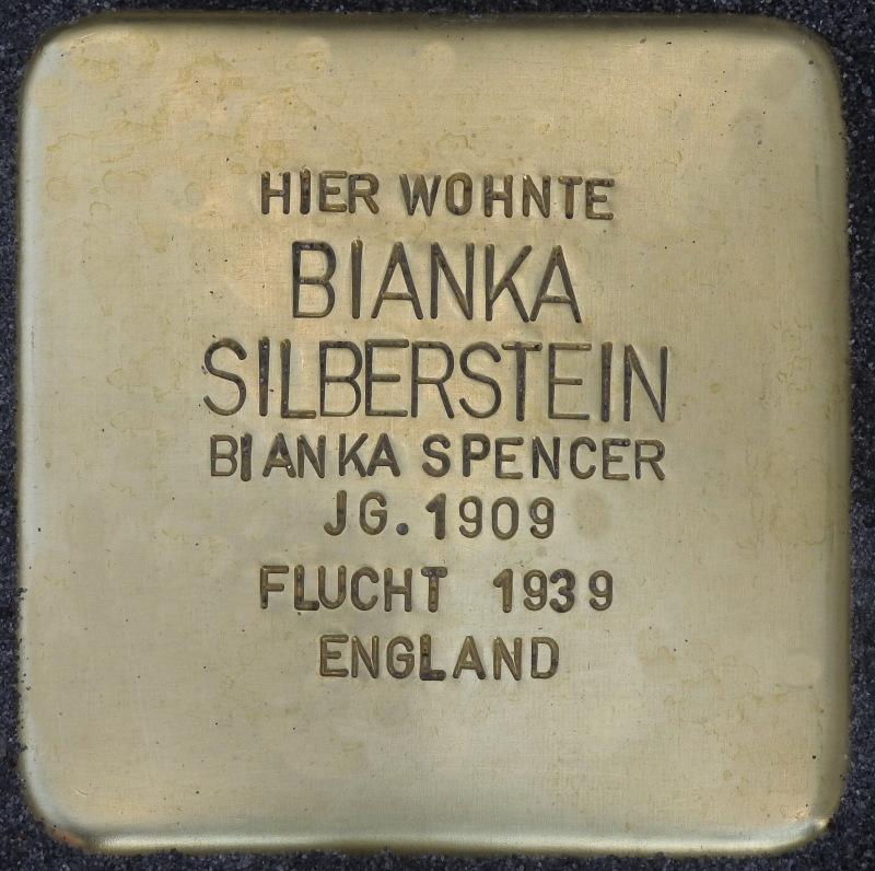 Stolperstein Bianka Silberstein Bild: Stolpertein-Initiative Charlottenburg-Wilmersdorf