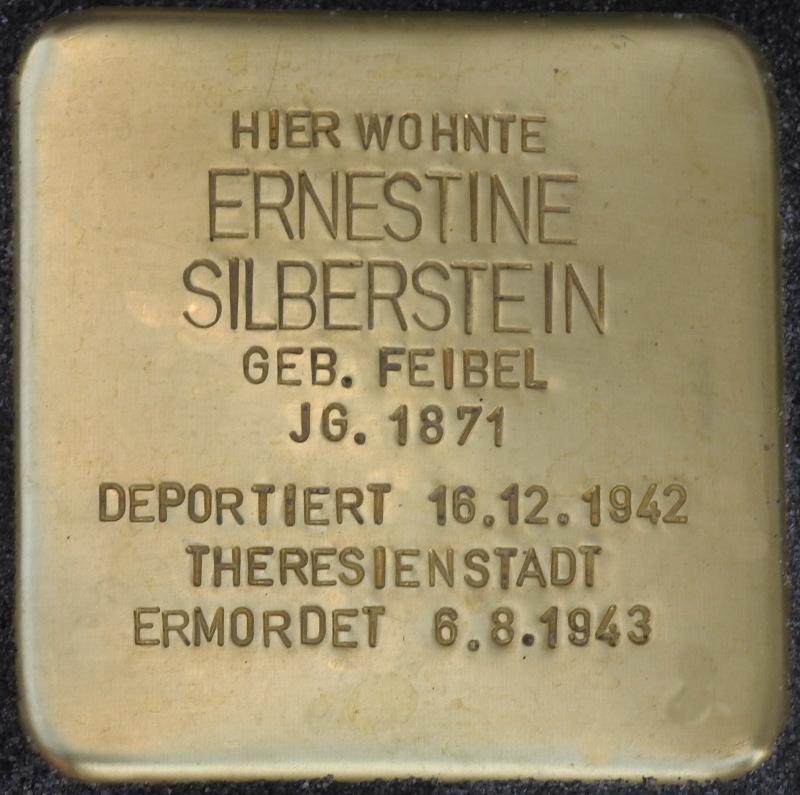 Stolperstein Ernestine Silberstein Bild: Stolpersteininitiative Charlottenburg-Wilmersdor