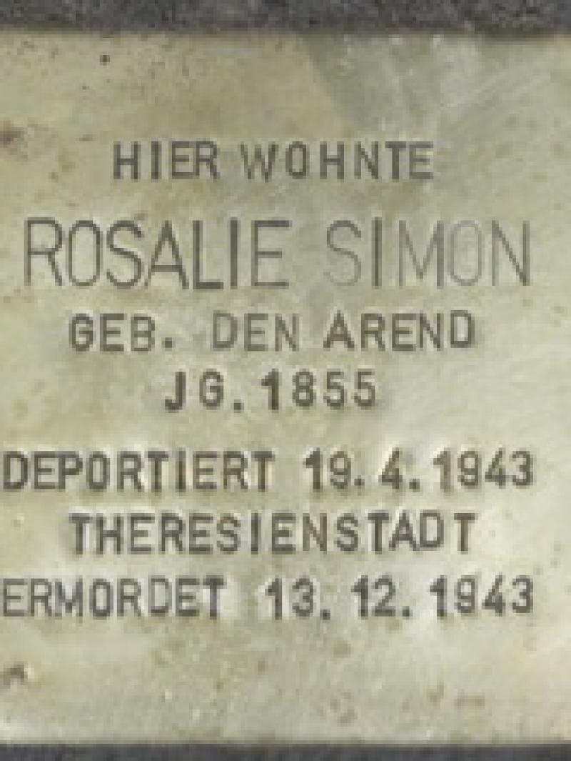 Stolperstein Rosalie Simon, Foto:H.-J. Hupka, 2013