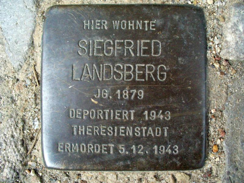 Stolperstein Siegfried Landsberg - Foto:Initiative Stolpersteine Charlottenburg-Wilmersdorf