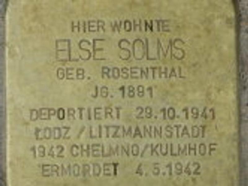 Stolperstein Else Solms, Bild: Stolperstein-Initiative CW, Hupka
