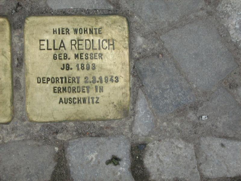 Stolperstein für Ella Redlich. Copyright: MTS
