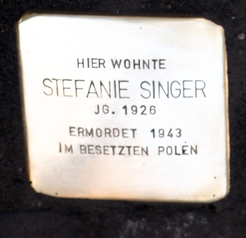 Stolperstein für Stefanie Singer (© Bernd Surk)