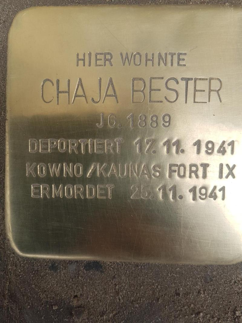 Stolperstein Chaja Bester © Initiative